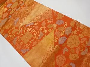 リサイクル　花唐草模様織り出し名古屋帯